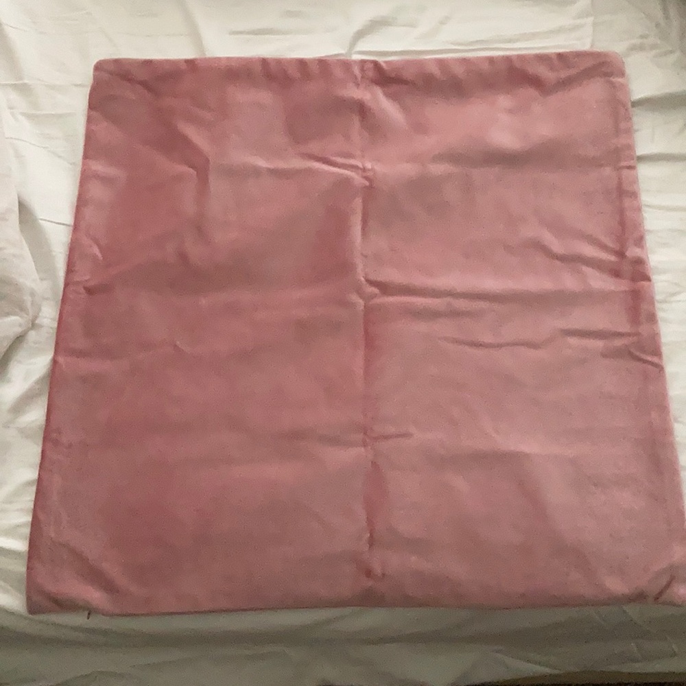 Two Pink Velvet Euro Shams